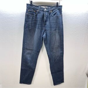 Levi’s Wedgie Premium Denim Big E Jeans Womens 28 Blue Button Fly 2873